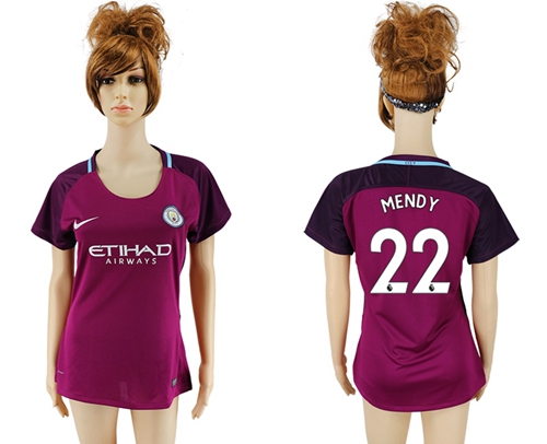 Women's Manchester City #22 Mendy Away Soccer Club Jersey